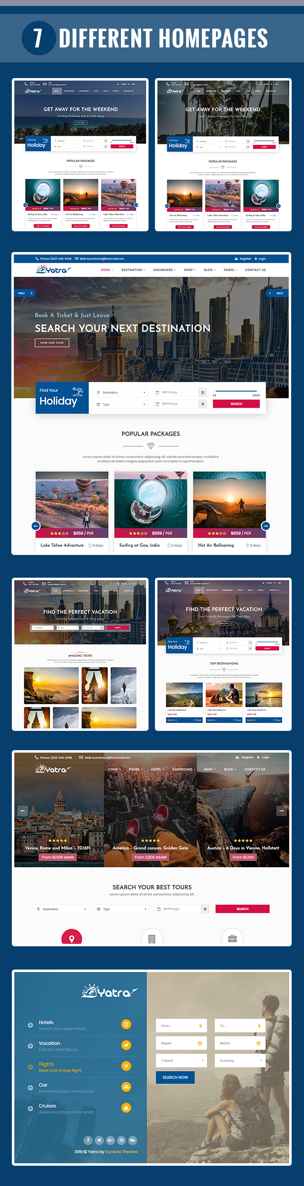 Yatra - Travel and Tour Booking Agency HTML Template