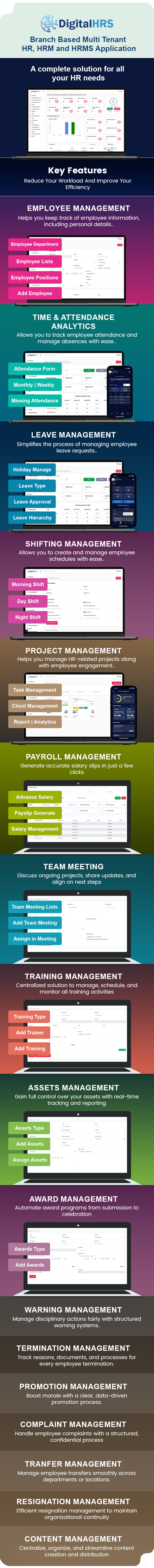 DigitalHR - Branch Based Multi Tenant HR, HRM and HRMS Application