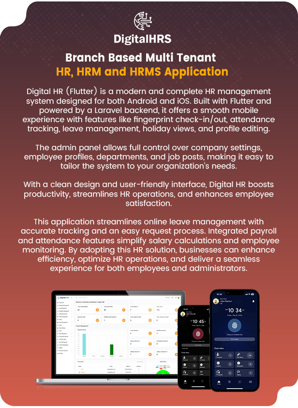DigitalHR - Branch Based Multi Tenant HR, HRM and HRMS Application