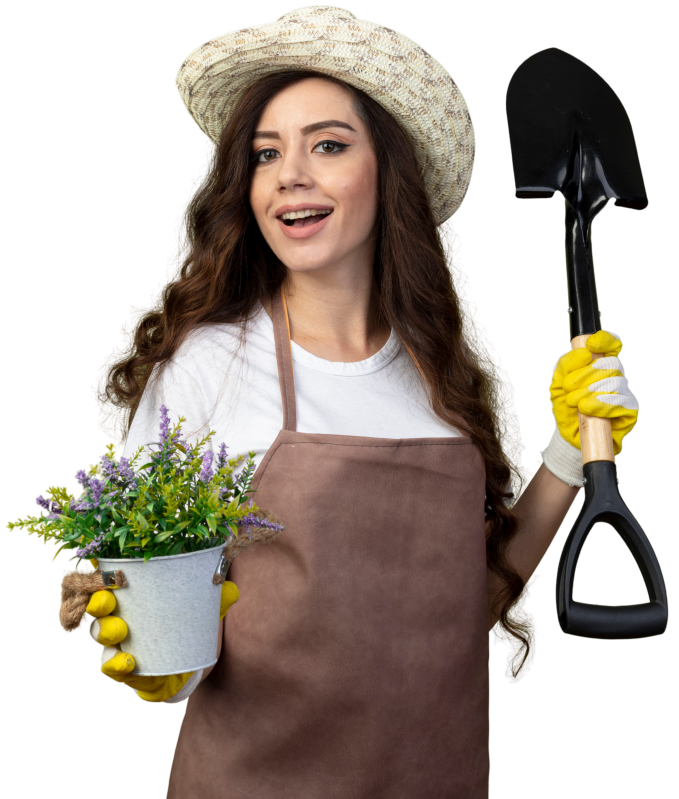 gardener with flower